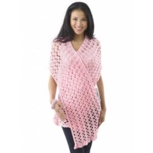 Crochet Pink Ribbon Shawl