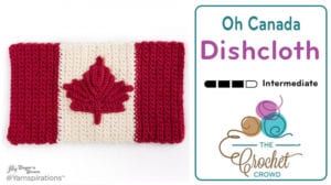 Crochet Canada Flag Dishcloth