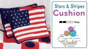 Crochet Stars and Stripes Cushion