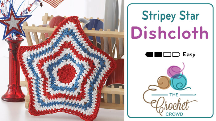 Crochet American Star Dishcloth