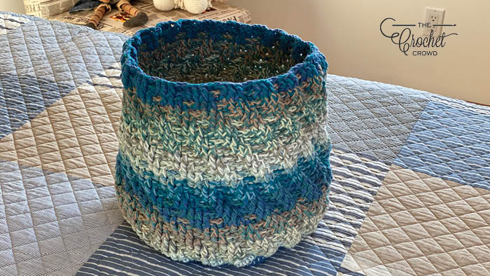 Caron Cotton Cakes Basket - Free Crochet Pattern - Maria's Blue Crayon