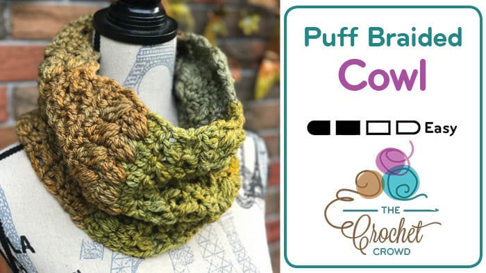 Crochet Puff Braided Cowl