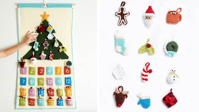 Crochet Advent Calendar with 12 Ornaments