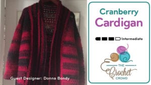 Women's Crochet Cranberry Cardigan