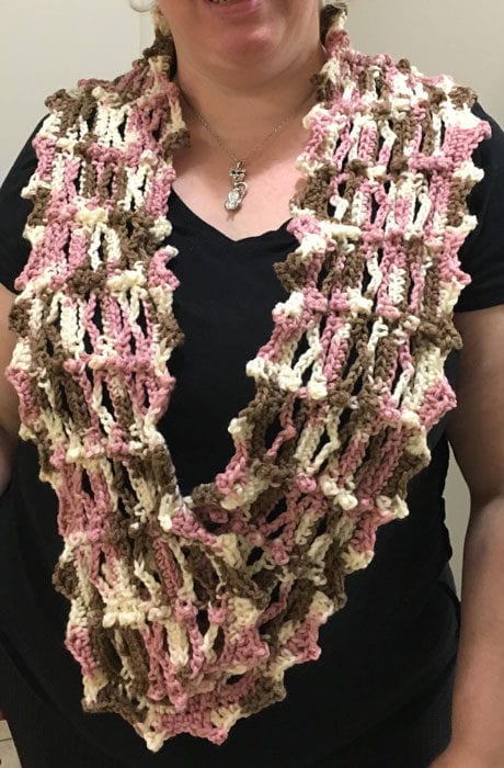Crochet Neapolitan Ripple Scarf by Donna Bondy