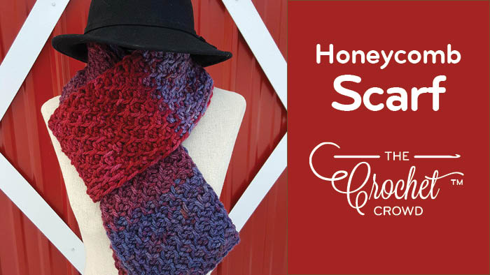 Crochet Honeycomb Tunisian Scarf