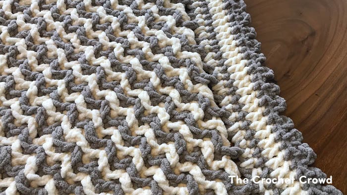 Mosaic Crochet Baby Blanket Zig Zag Design