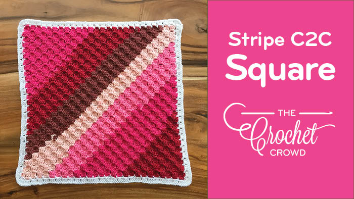 Crochet C2C Striped Square