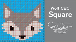 Crochet Wolf C2C Square