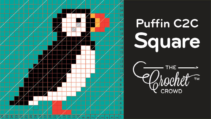 Crochet C2C Puffin Square
