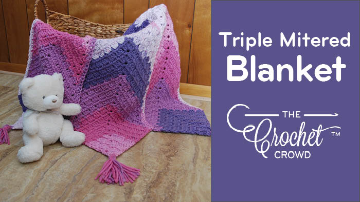 Crochet Triple Mitered MG Baby Blanket by Jeanne Steinhilber