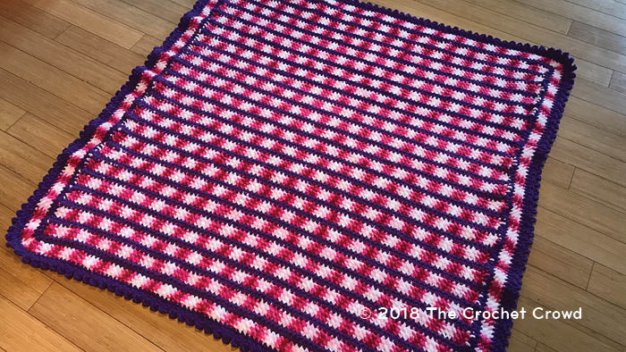 Crochet Candy Link Blanket Top View