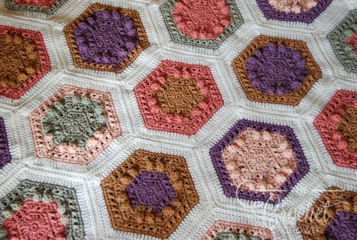 Crochet Hugs Kisses Hexagon Quilt by Jeanne Steinhilber