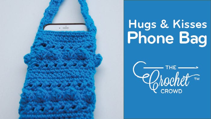 Crochet Hugs & Kisses Cell Phone Sling Bag by Jeanne Steinhilber