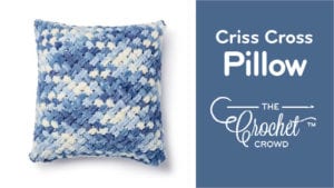 Criss Cross Pillow with Bernat Alize Blanket EZ