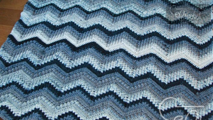 #CrochetBB Beans and Bobbles Chevron Afghan by Jeanne Steinhilber