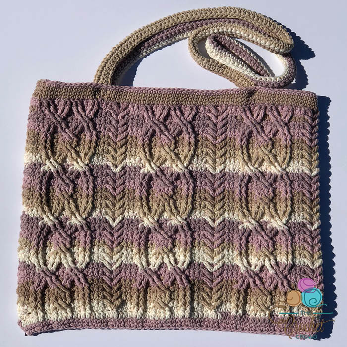 Crochet Pattern - Ladies Braided Cables Tote Bag A0137