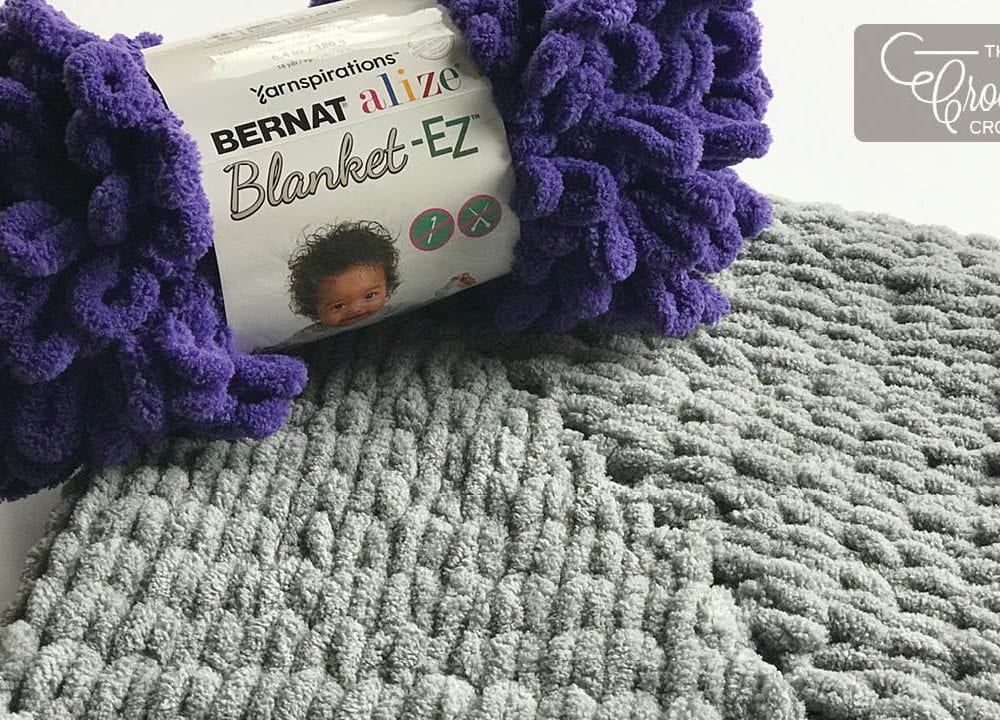My First Knit Rectangle Baby Blanket with Bernat Alize Blanket EZ
