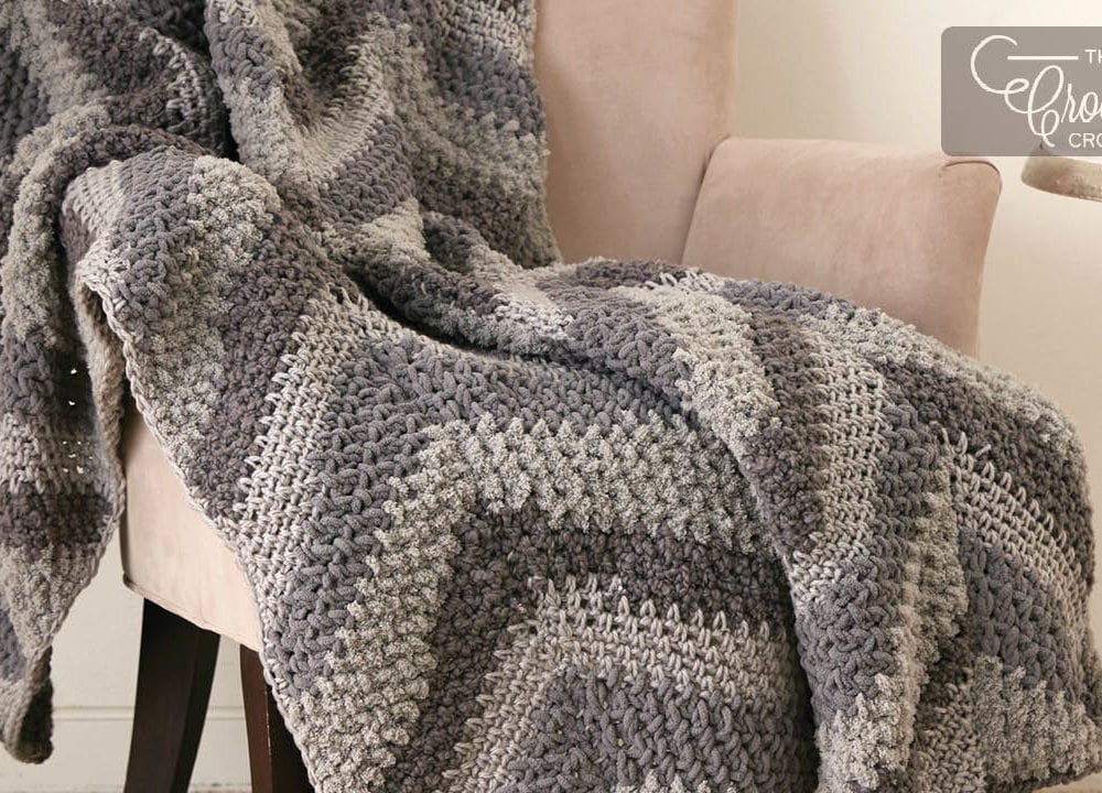 Chevron Panels Crochet Blanket
