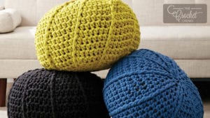 Crochet Ridge Stitch Pouf