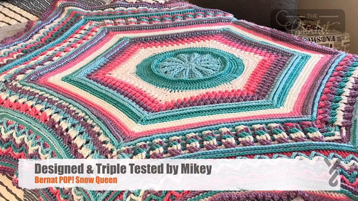 Crochet Study of Planet Earth Afghan Tested by Mikey