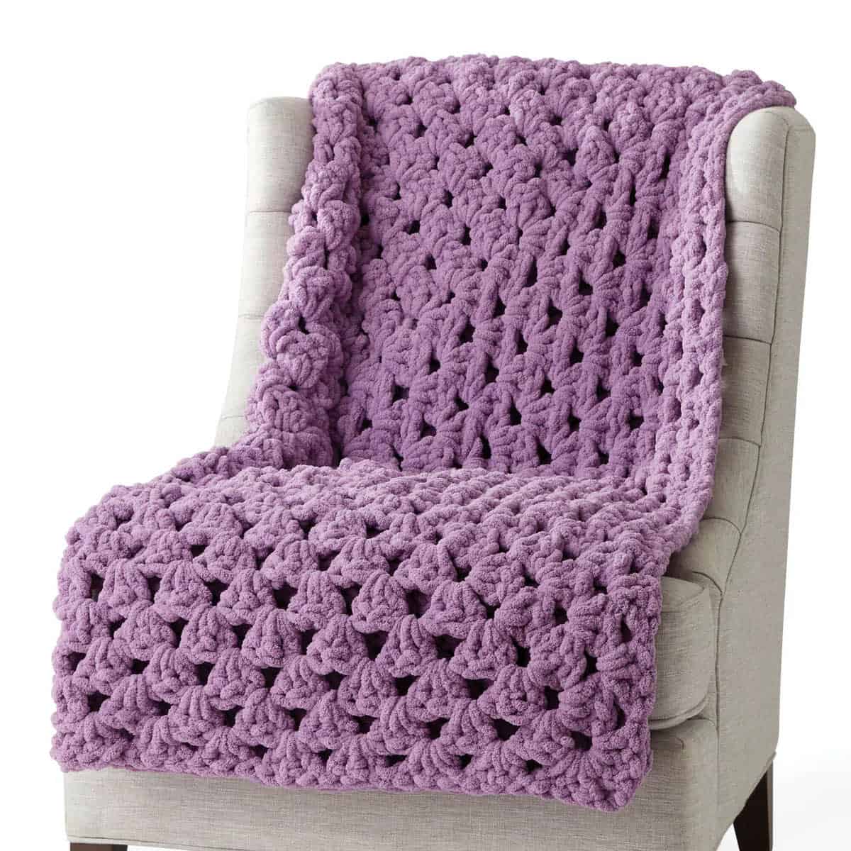 Beginners Thick Rectangle Crochet Blanket Pattern with Tutorial
