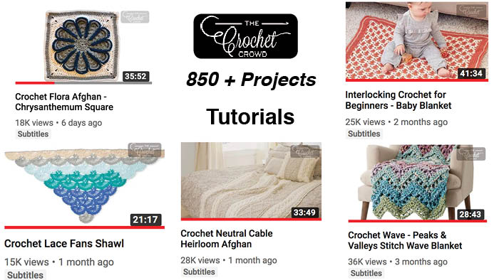850 Crochet Tutorial Projects