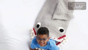 crochet shark snuggle sack