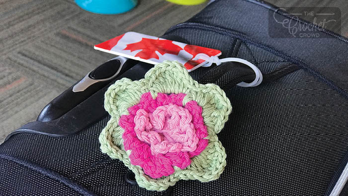 crochet luggage tags