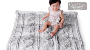 Crochet Big Cable Baby Blanket