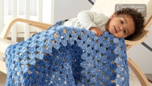 Crochet Dappled Rectangle Granny Blanket