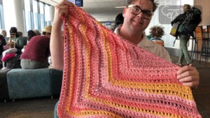 Crochet Shawl On A Plane