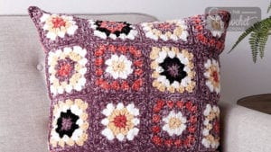 Crochet Granny Square Pillow