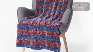 Free Bernat Velvet Stripes Knit Blanket Pattern