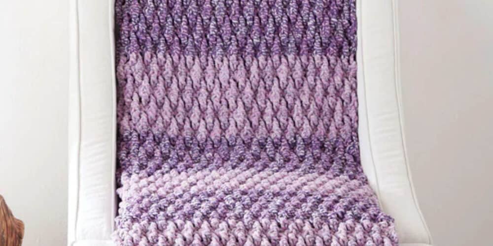 Crochet Purple Textured Life Blanket Pattern
