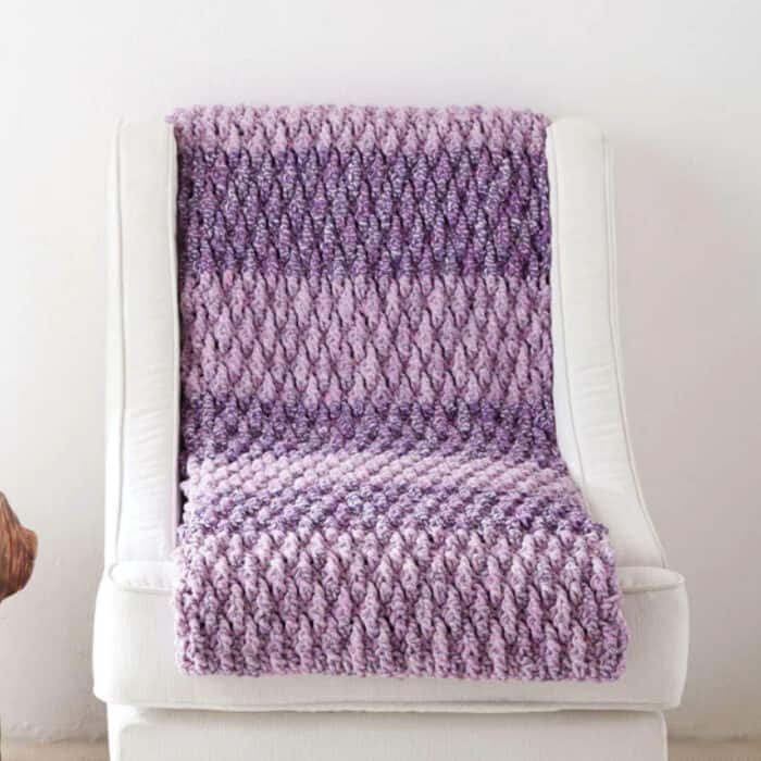 Crochet Purple Textured Life Blanket Pattern
