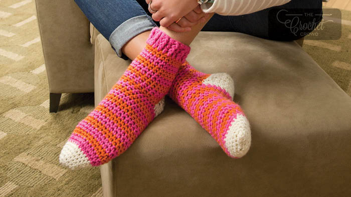 Toe Up Crochet Socks - Tea Leaves - free crochet pattern