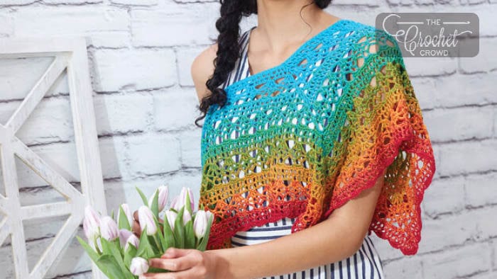 Crochet Fire and Ice Poncho