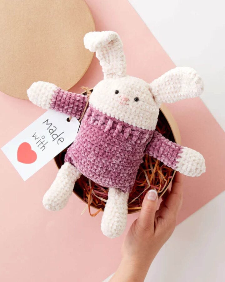 Crochet Square Hare Stuffie Pattern