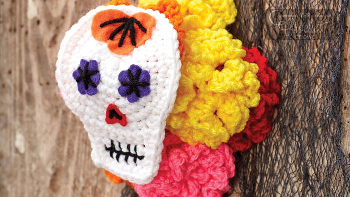 Crochet Sugar Skull Child Headpiece