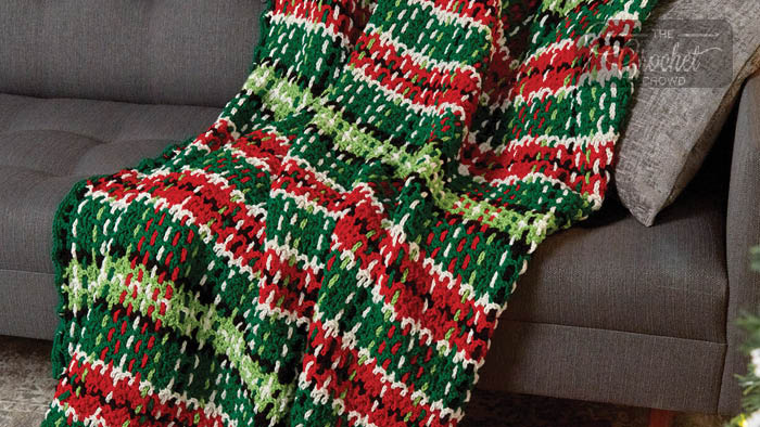 Crochet Plaid Christmas Blanket Pattern