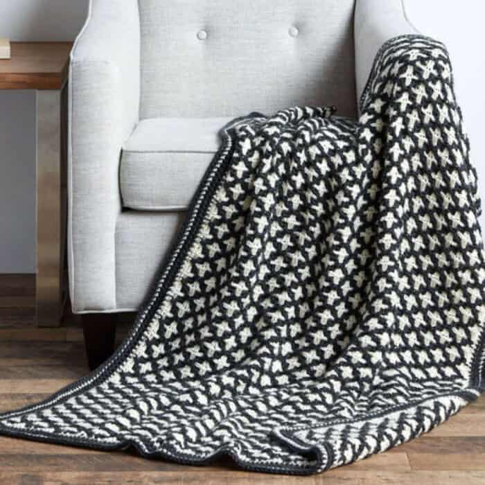 Caron Reversible Geometric Crochet Blanket Pattern
