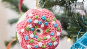 Crochet Dangling Donut Ornament