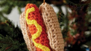 Crochet Hotdog Ornament