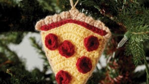 Crochet Pizza Ornament