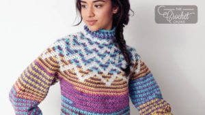 Crochet Zig Zag Yoke Sweater