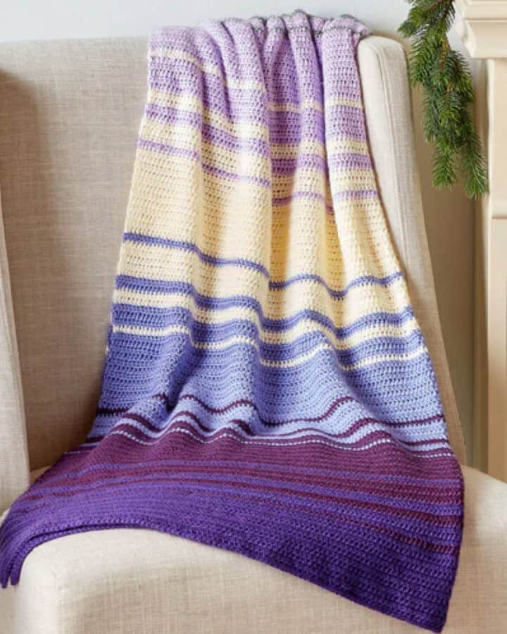 Updated Spectrum Rectangle Crochet Blanket Pattern