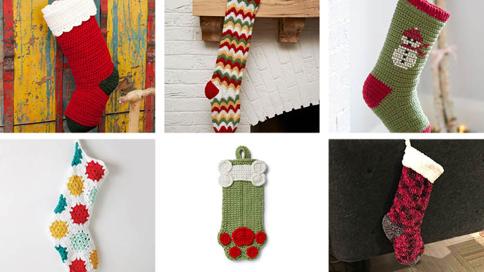 7 Christmas Crochet DIY Stocking Patterns + Tutorials