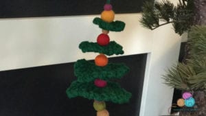 Crochet Felted Ball Christmas Tree Ornament