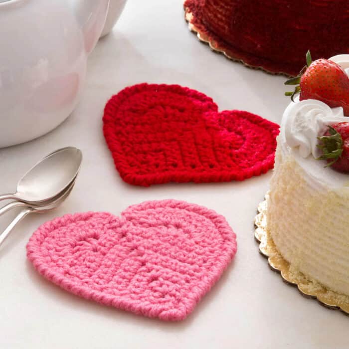 Crochet Heart Coaster Pattern for Valentines and Special Days